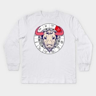 Taurus star sign, zodiac sign horoscope Kids Long Sleeve T-Shirt